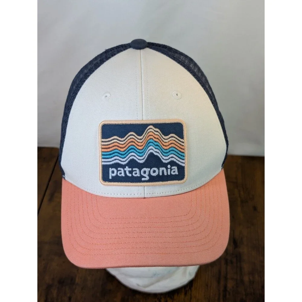Patagonia P-6 Logo Trucker Hat Pink White Mesh Snapback Cap NetPlus 38282
